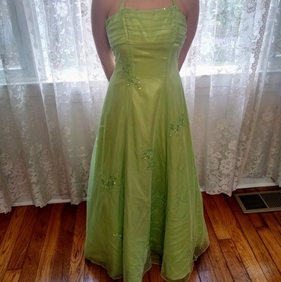 green masquerade dress